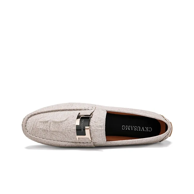 CKVUSAMG Gommino Loafers Men Apple Green/Dark Sky Blue/Beige-24