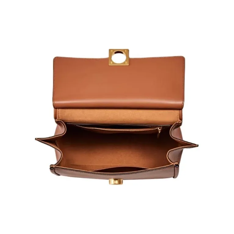 DISSONA Cow Leather Handbag, Shoulder Bag Tubas Women's Brown-4