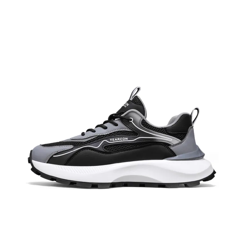 YEARCON Casual Shoes Men Low Top White/Green, Black/Gray-6