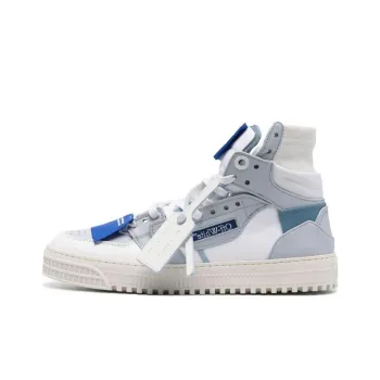 OFF WHITE High Top Skateboard Shoes Men's White Blue