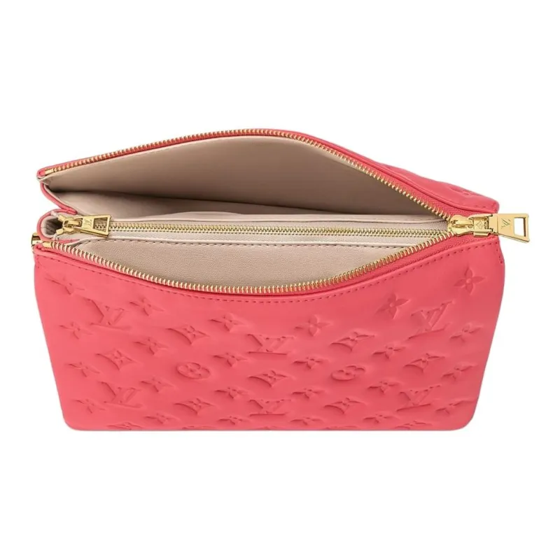 LOUIS VUITTON Coussin Leather Handbag, Shoulder Bag, Crossbody Bag Trumpets Women's Red-3