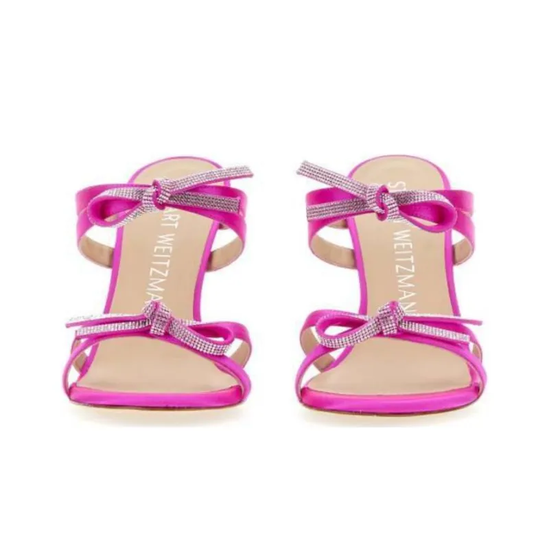 stuart weitzman 100mm Bow-detail Sandals-4
