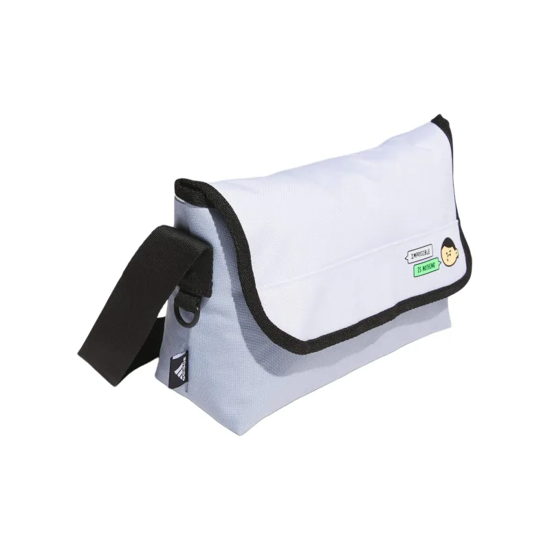 Adidas Recycled Material Blend Fabric Messenger Bag Shoulder Bag Crossbody Bag Regular Unisex Light Pink Blue & White-1