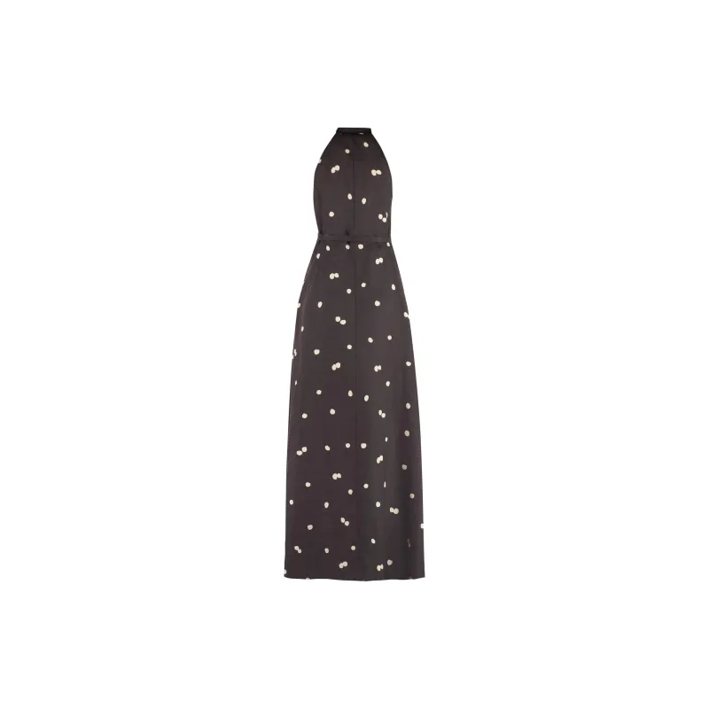 ASPESI Polka-Dot Printed Tie-Neck Midi Dress-1