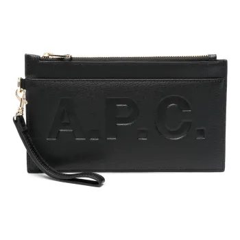 A.P.C Logo-Debossed Zipped Clutch Bag