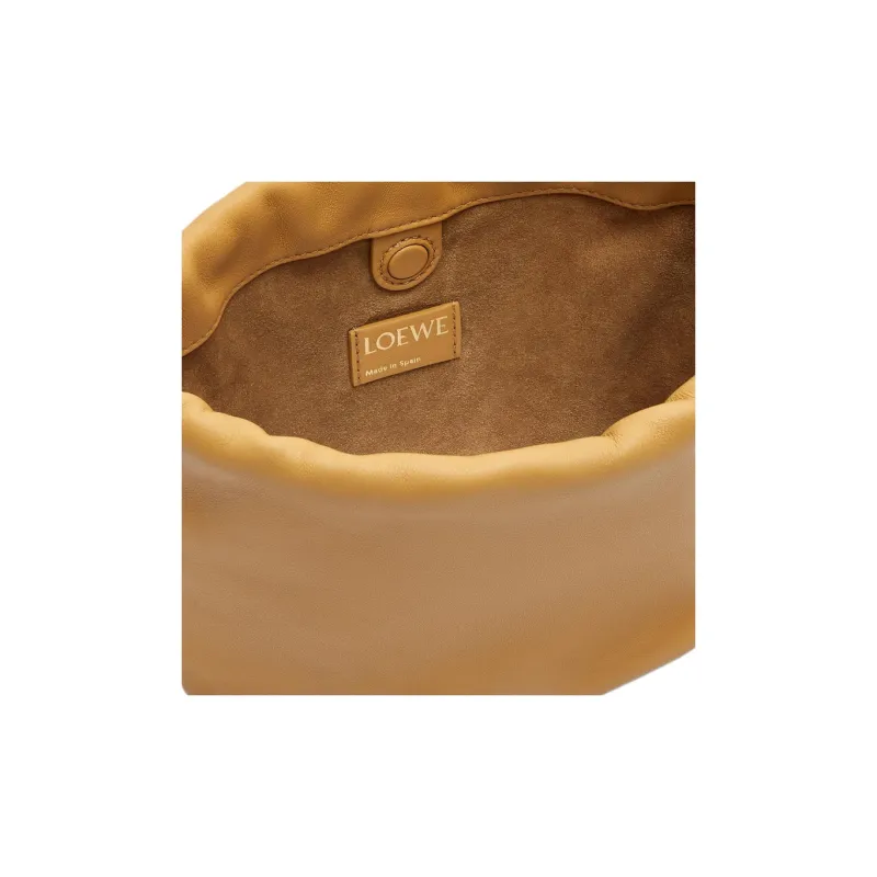 LOEWE Flamenco Nappa Sheepskin One Shoulder Crossbody Clutch Mini Women's Desert Yellow-8