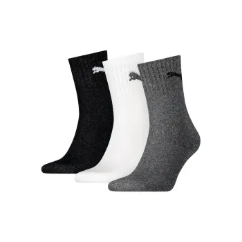 PUMA Unisex Short Crew Socks 3 Pack Ankle Socks Unisex 3 Pack White+Gray+Black