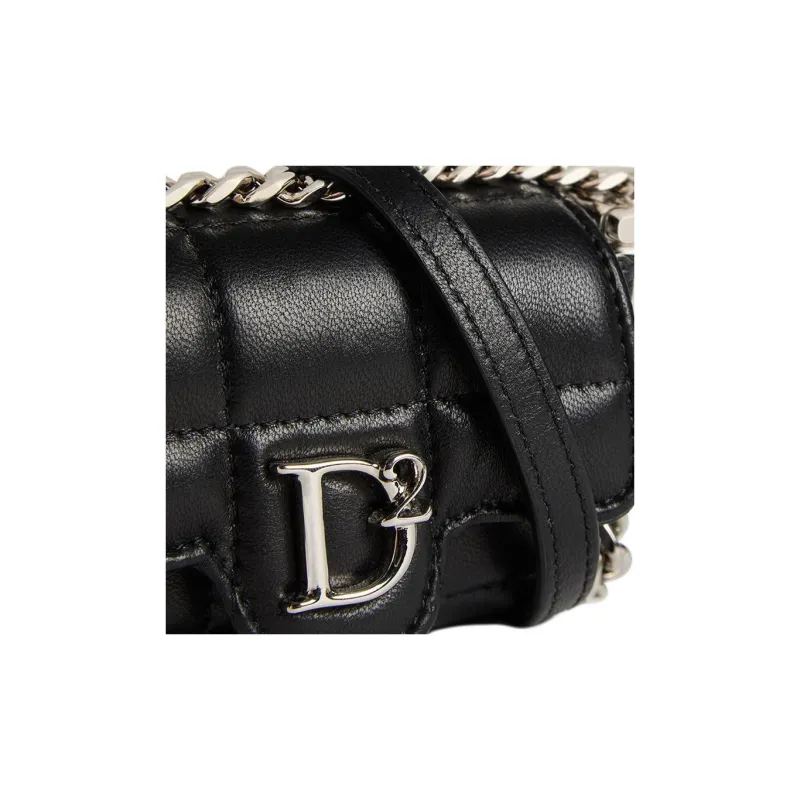 DSQUARED 2 D2 Plaque Quilted Crossbody Bag-4