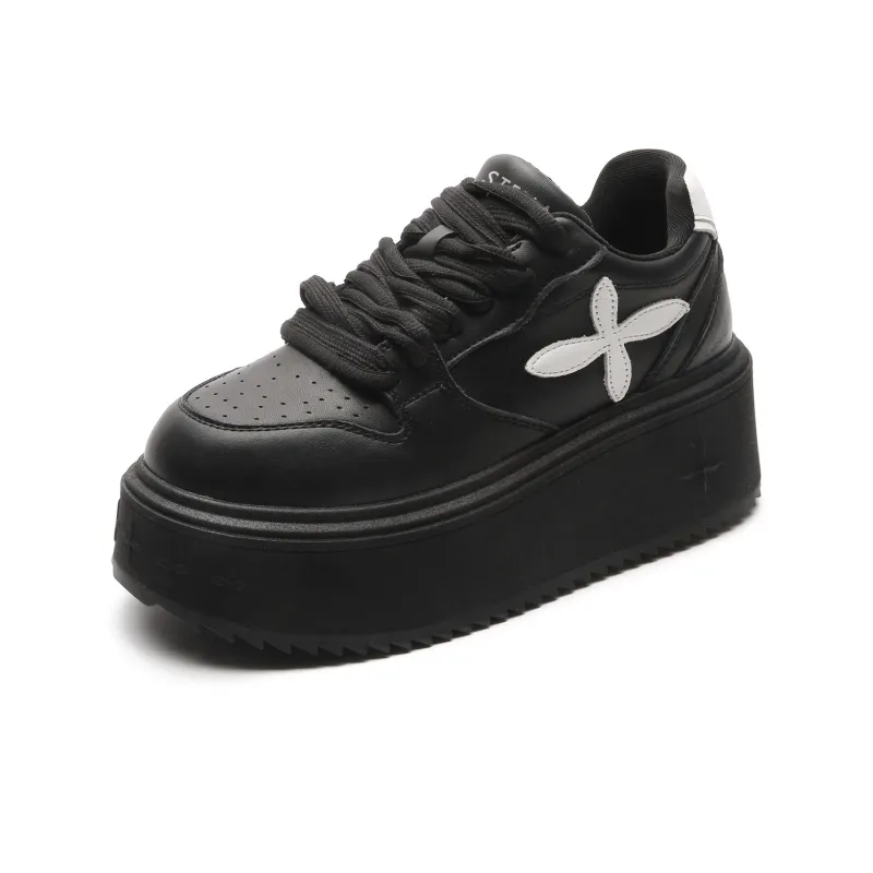 STELLA WEISZ Skateboard Shoes Women's Low Top White/Yellow Brown/Black-8