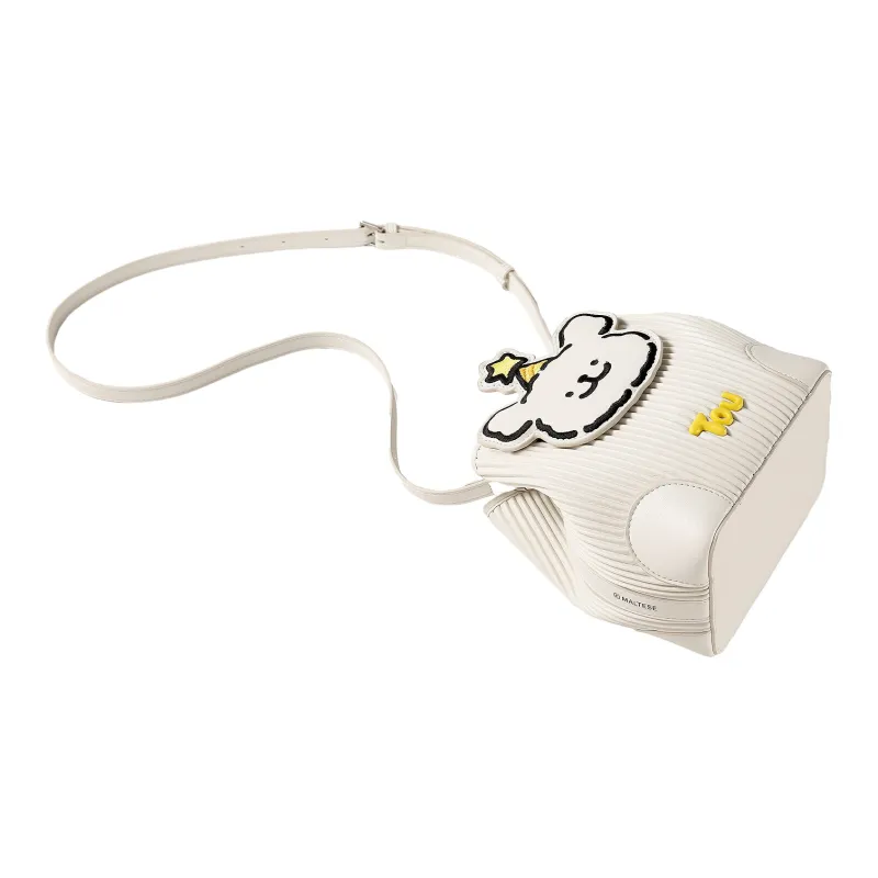 TOUTOU Maltese Collaboration PU Shoulder Bag Regular Women's WangWang White-3