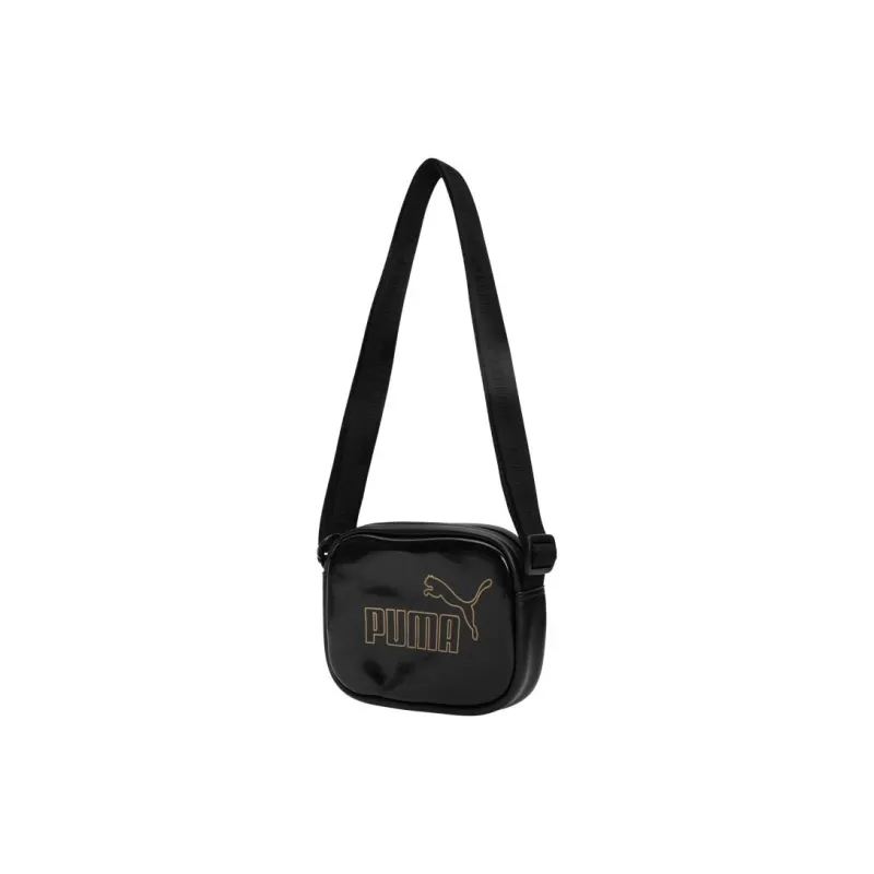 PUMA Artificial Leather Small Square Bag, Camera Bag, Shoulder Bag, Crossbody Bag Regular Women's Black Gold-1