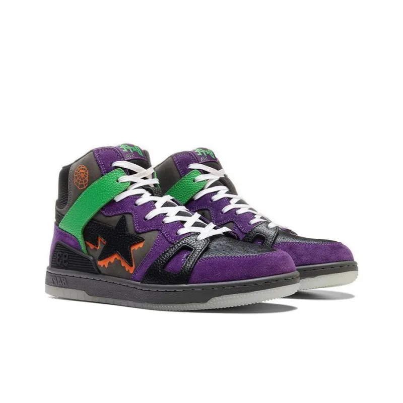 A BATHING APE Bape STA 93 Hi Halloween Stylish Skateboarding Shoes Women's Purple-3