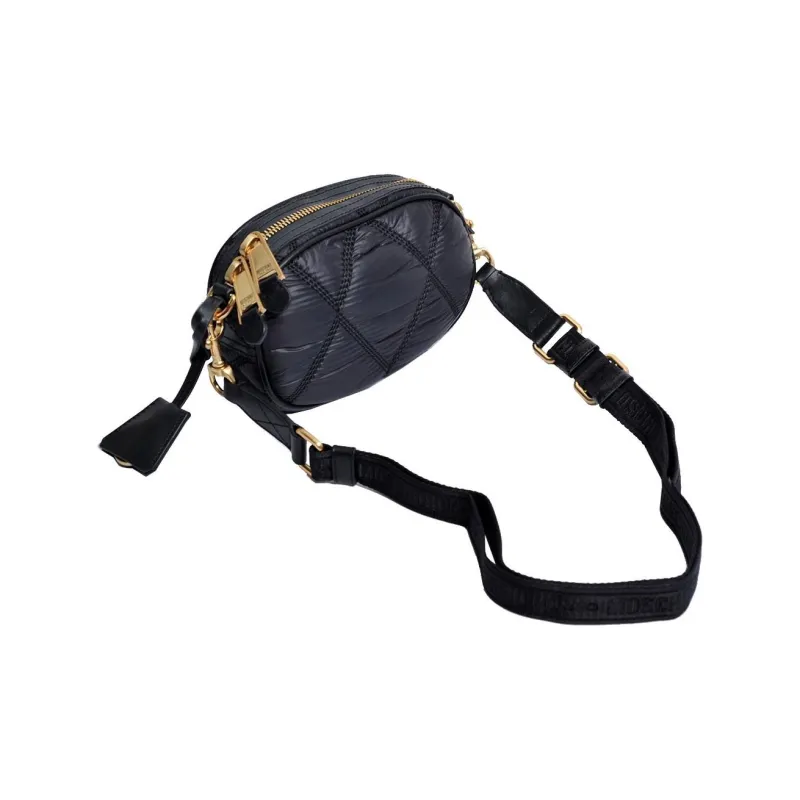 MOSCHINO Nylon With Cow Leather Shoulder Bag, Crossbody Bag Women's Black-3