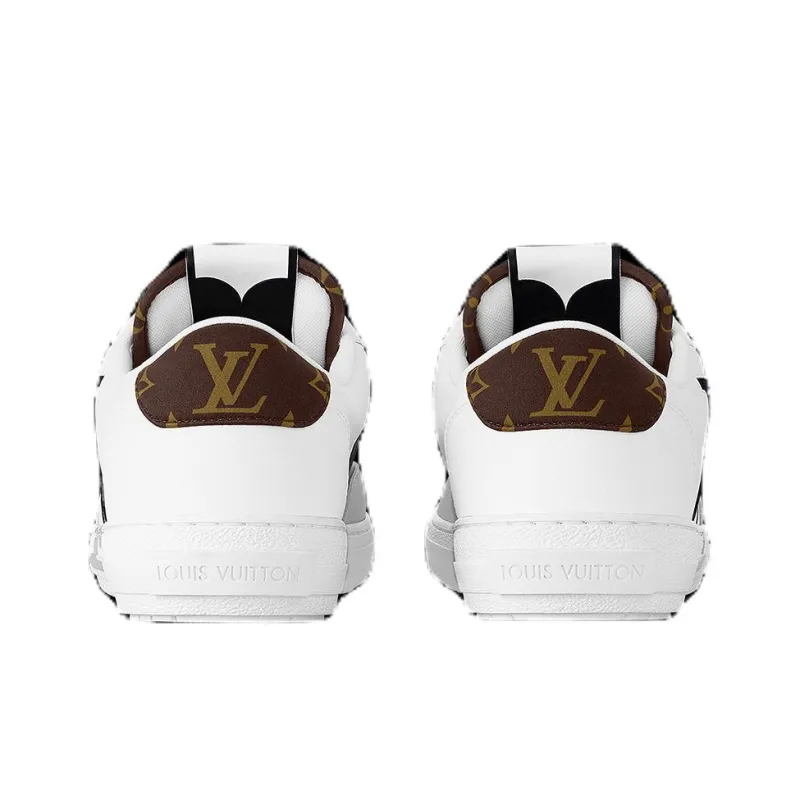 LOUIS VUITTON Charlie Trainers White Cacoa Brown Black-4
