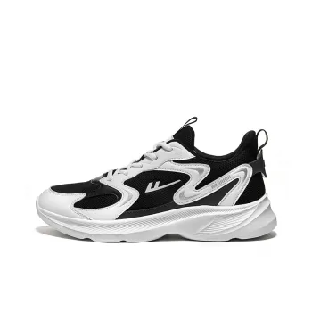 Warrior Cushioning, Abrasion Resistant, Breathable, Lightweight Low Top Running Shoes Men's Black White