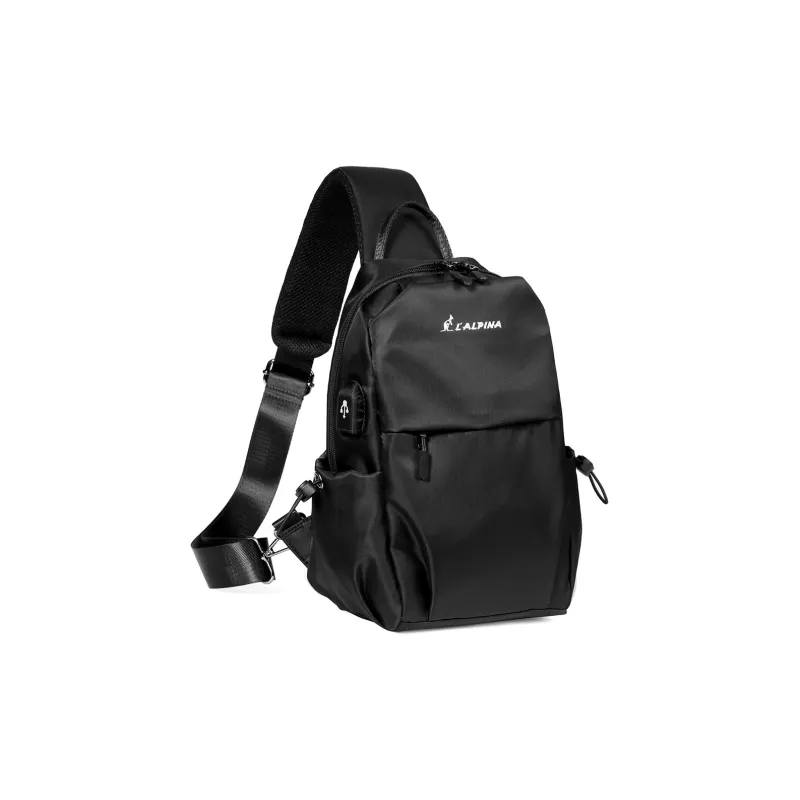 L'ALPINA Oxford Backpack Sling Bag Shoulder Bag Crossbody Bag Regular Men's Black/Camouflage-0