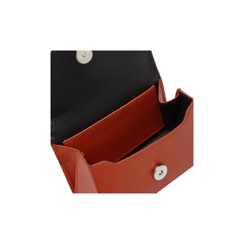 FERRAGAMO Palm Calfskin Clutch Men's Red Terracotta-3