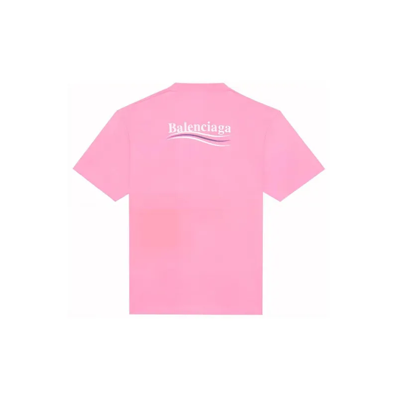 Balenciaga Drop Shoulder Sleeve T Shirt Women's Pink Loose Fit Style-1