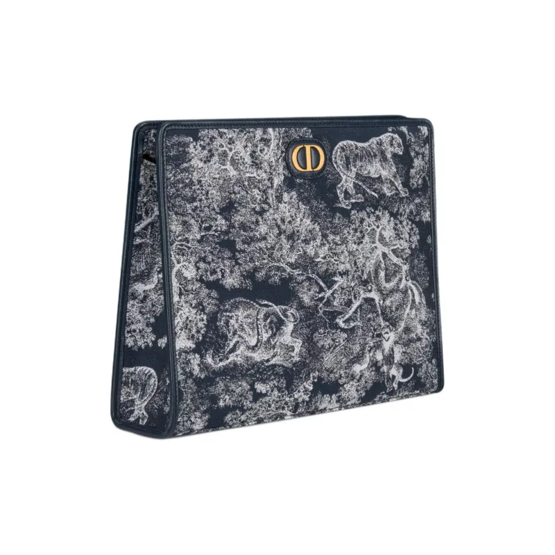 DIOR 30 Montaigne Toile De Jouy Reverse Jacquard Clutch Medium Size Women's Blue-1