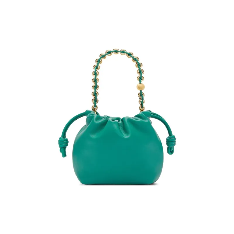 LOEWE Flamenco Nappa Sheepskin One Shoulder Crossbody Clutch Mini Women's Jadeite Green-4