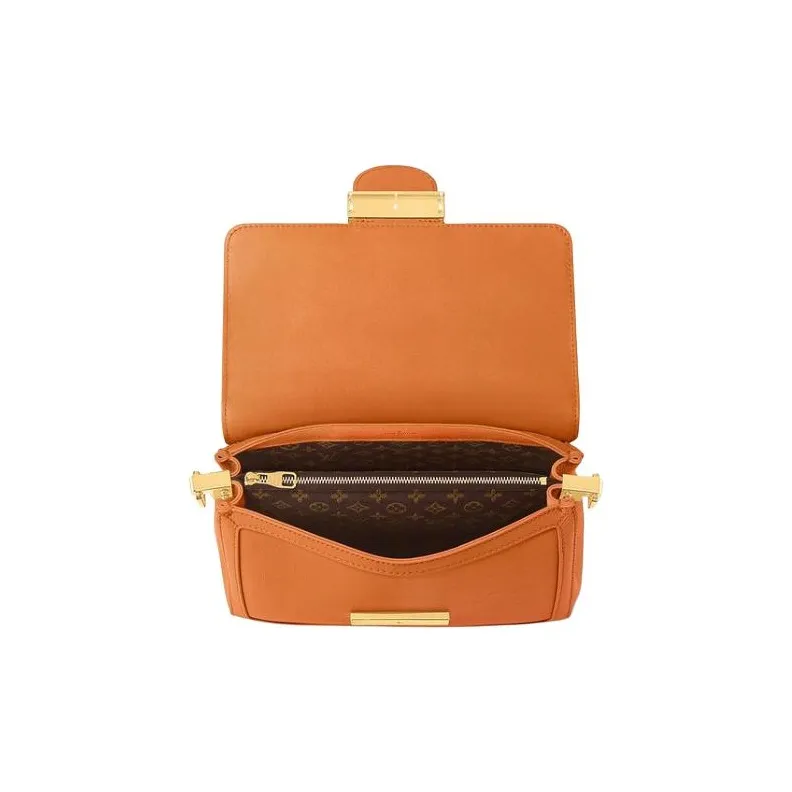 LOUIS VUITTON Dauphine Leather Daphne Shoulder Crossbody Bag Medium Size Women's Orange-3