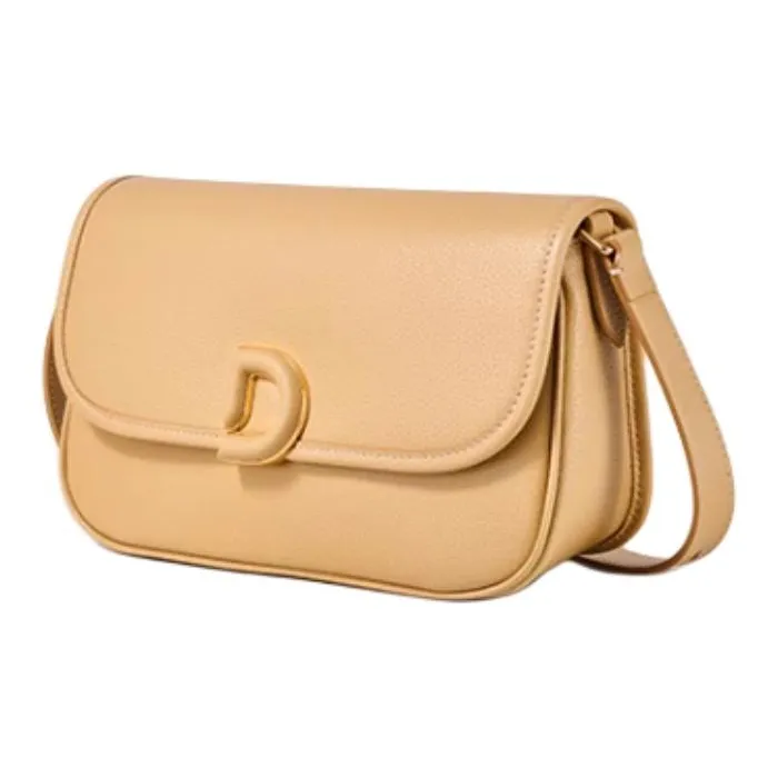 DISSONA Cow Leather Crossbody Bag, Shoulder Bag Tubas Women's Apricot-1