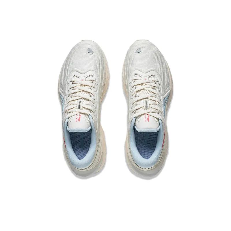 LiNing Cloud Shield Cushioning Reflective Rebound Low Top Running Shoes Women's Ecru-3