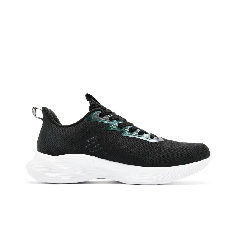 QIAODAN Slip Resistant Breathable Lightweight Low Top Q LITESPEED Technology Running Shoes Men's Black White-1