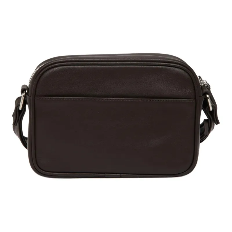 COURREGES Cow Leather Camera Bag One Shoulder Crossbody Women's Black-2