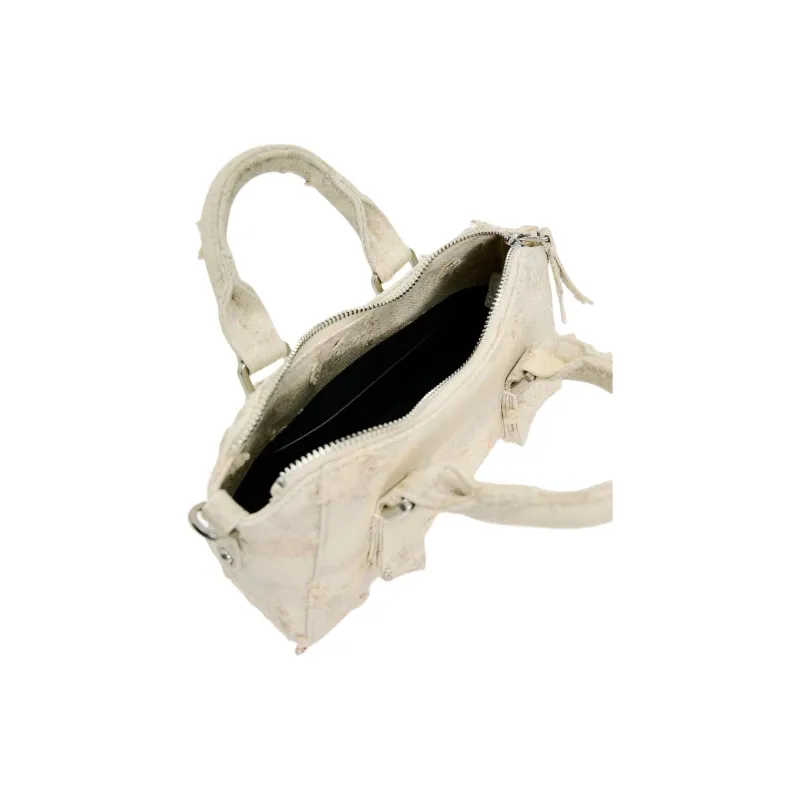 ZARA Cotton Shoulder Bag Crossbody Bag Handbag Small Size Women's Ecru-4