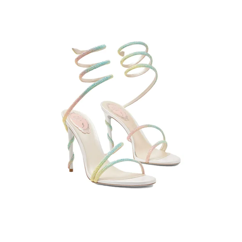 RENE CAOVILLA One Strap Sandals 10.5cm Women's White-2