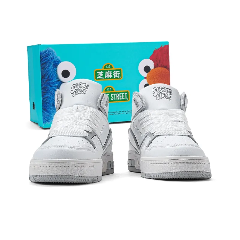 SESAME STREET Cushioned Wear Resistant Lightweight Breathable Slip Resistant High Top Skateboard Shoes Unisex-23
