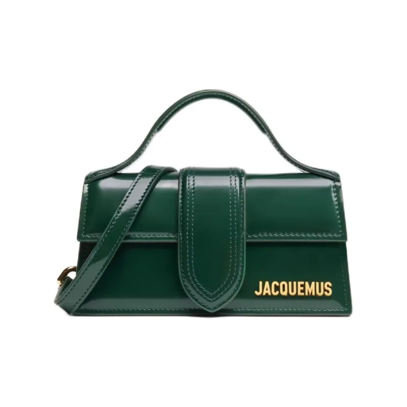 Jacquemus Le Bambino Calfskin Shoulder Bag, Crossbody Bag, Handbag Trumpets Women's Dark Green-0