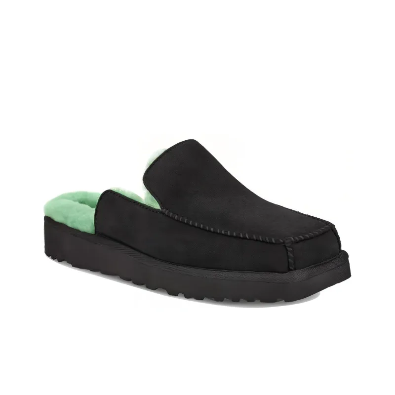 UGG Block Slide Black Green Slippers 'Grey Green'-2