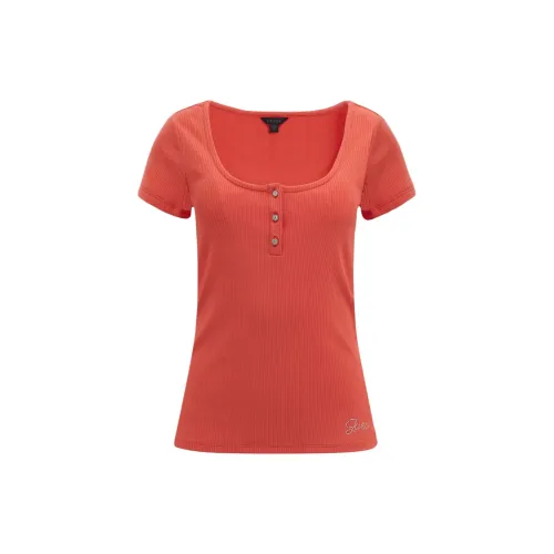 GUESS T-Shirts Women's Orange Red