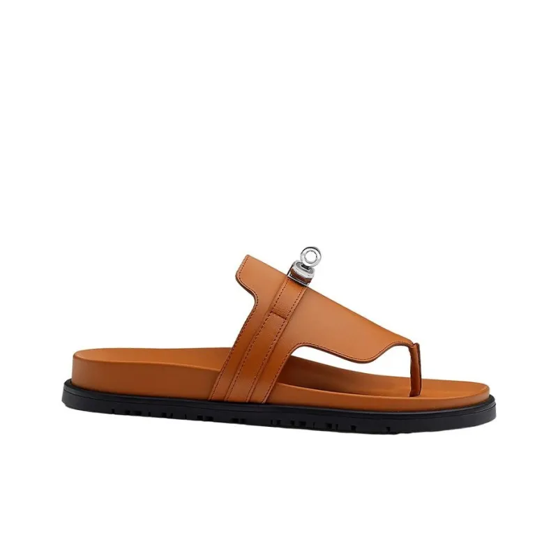 HERMES Empire Stylish Sandals Women's Brown-1