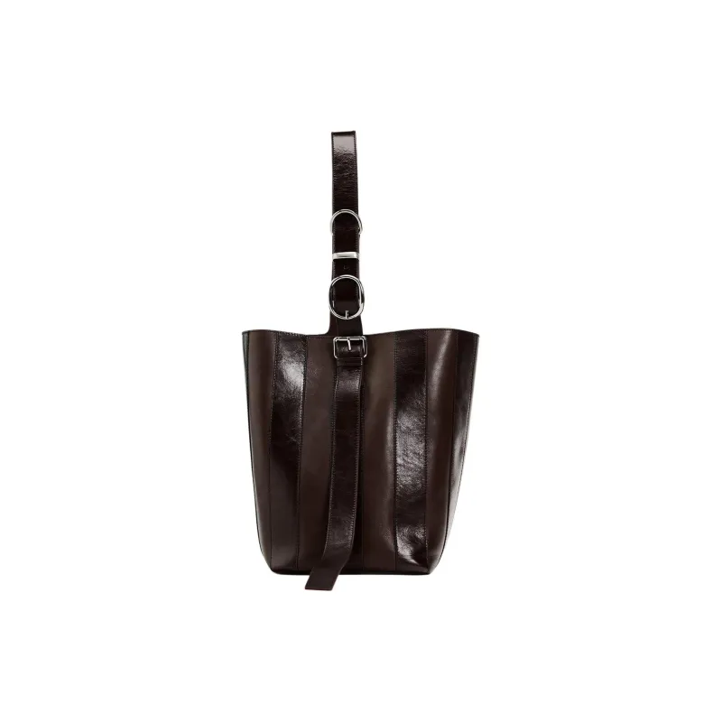 ZARA Cow Leather Tote Bag Shopping Bag Shoulder Bags Women's Brown-0