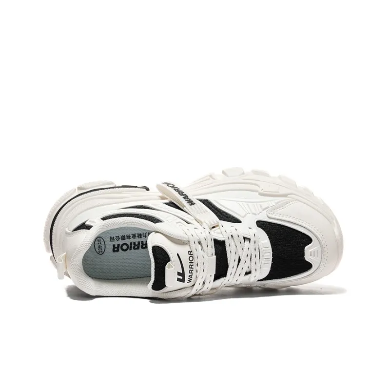 WARRIOR Chunky Sneakers Women's Low Top Beige Black-2