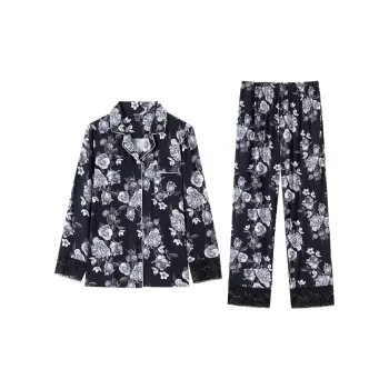 JOCKEY Pajama Set Women's Black And White Print