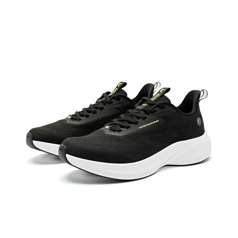 QIAODAN Light Speed 4.0 Cushioned Slip Resistant Low Top Q LITESPEED Technology Running Shoes Men's Black Green-2