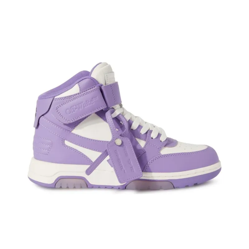 OFF WHITE Out Of Office High Top Skateboard Shoes Women's White Purple & Color-1