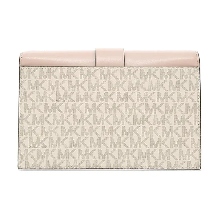 MICHAEL KORS Charm PVC Chain Bag Shoulder Bag Crossbody Bag Small Size Women's Vanilla With Pink-3