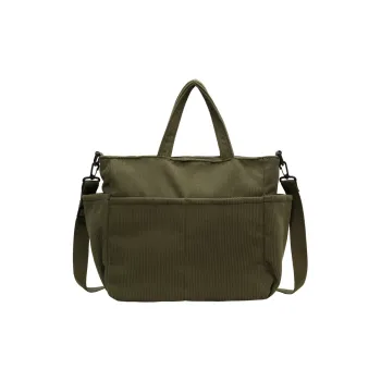 FAMAN Strips Shoulder Bags Handbags Women's Ecru/Black/Khaki/Green