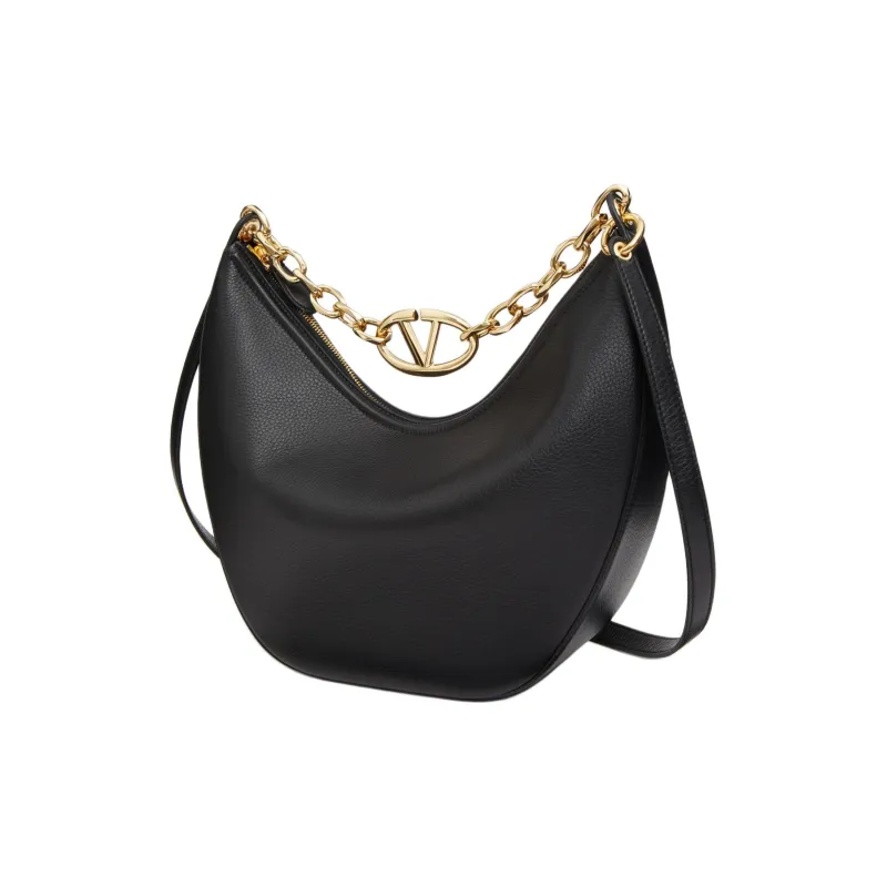 Valentino Vlogo Moon Grained Calfskin Crossbody Bag Shoulder Bag Women's Black-2