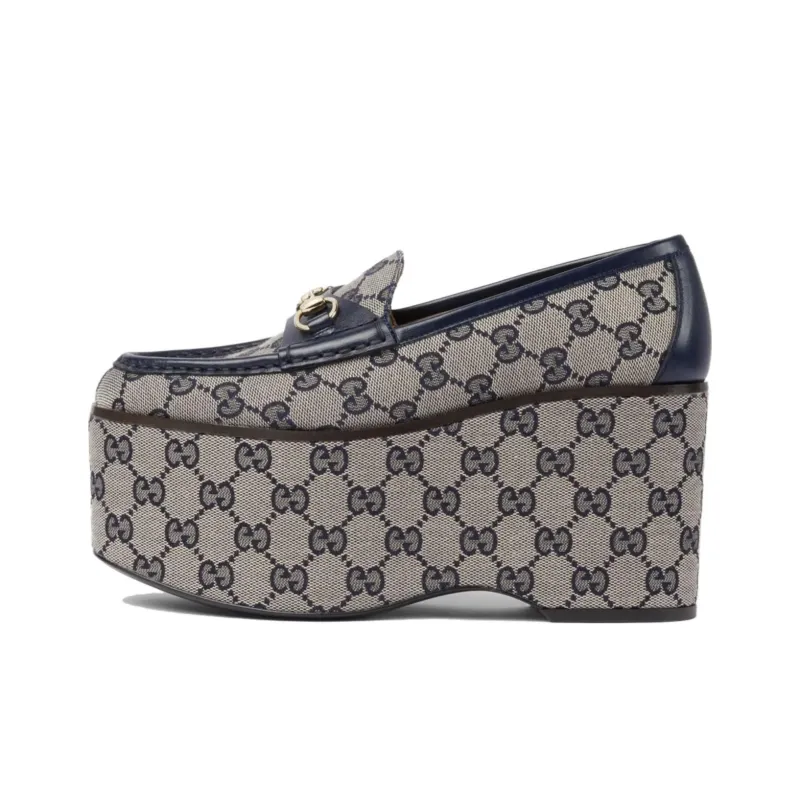 GUCCI Horsebit Loafers 9cm Women's Taupe-0