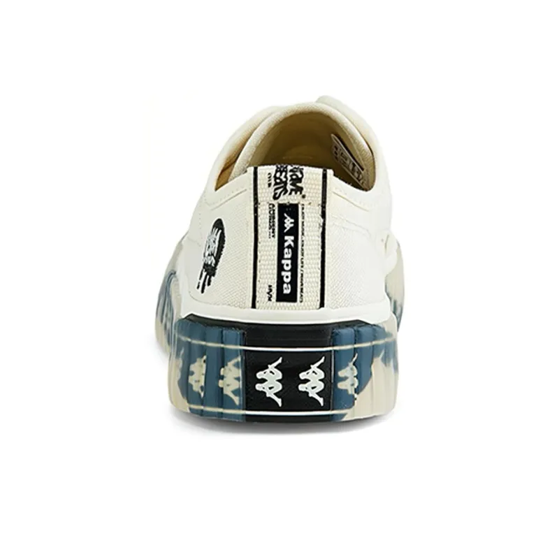 Kappa Anti-Slip And Wear-Resistant Lightweight Low-Top Canvas Shoes Unisex Beige White Blue-4