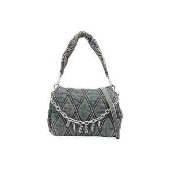 DIESEL Denim Handbag, Shoulder Bag Unisex Blue