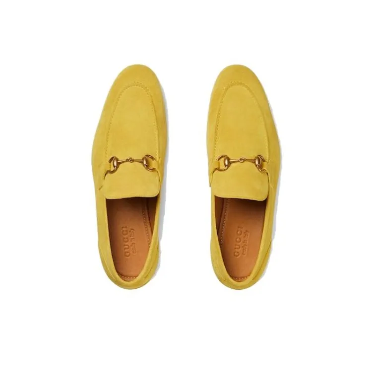 GUCCI Jordaan Loafers 1cm Men's Yellow-2