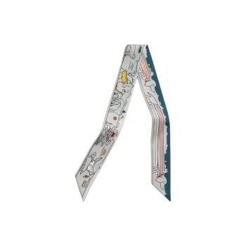 HERMES Silk Scarves Women's Gray