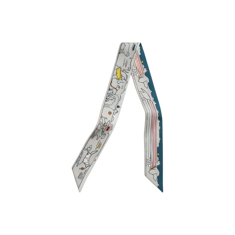 HERMES Silk Scarves Women's Gray-0